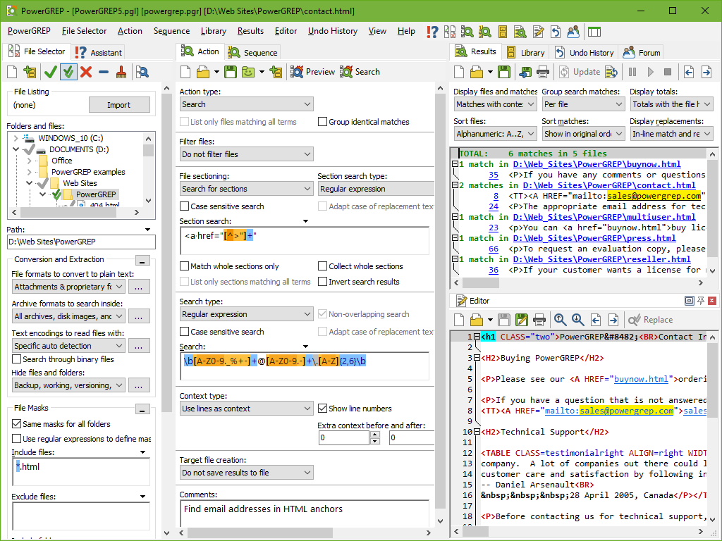 Searching Using Regular Expressions with PowerGREP